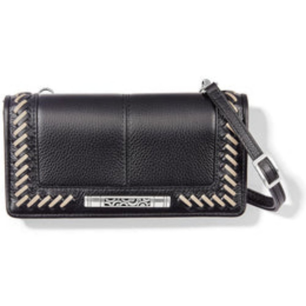 Brighton $245 Bellaire Rockmore Wallet with Strap Jewel Black NWT
